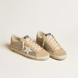 Golden Goose Superstar Glitter Sneaker (Platinum Gold)